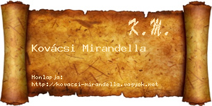 Kovácsi Mirandella névjegykártya
